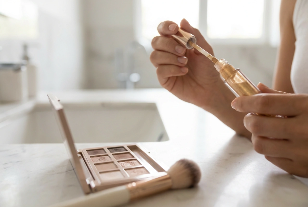 Fards à paupières liquides : techniques d'application et combinaison avec les poudres