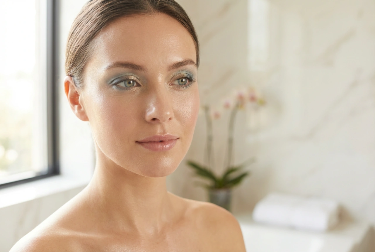 Maquillage délicat des yeux bleus : légèreté, lumière, tenue