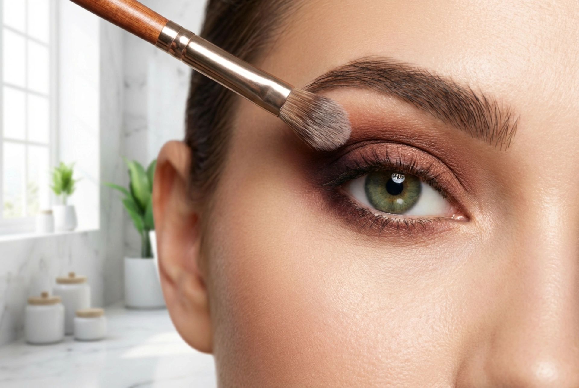 Maquillage pour les yeux verts : du marron au prune, étape par étape
