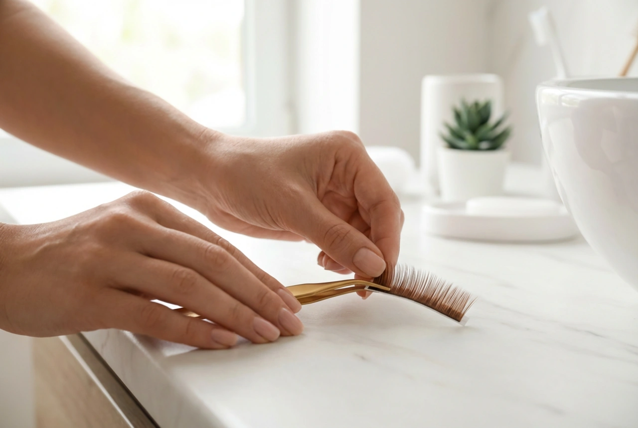Faux-cils marrons : une alternative subtile et technique d'application