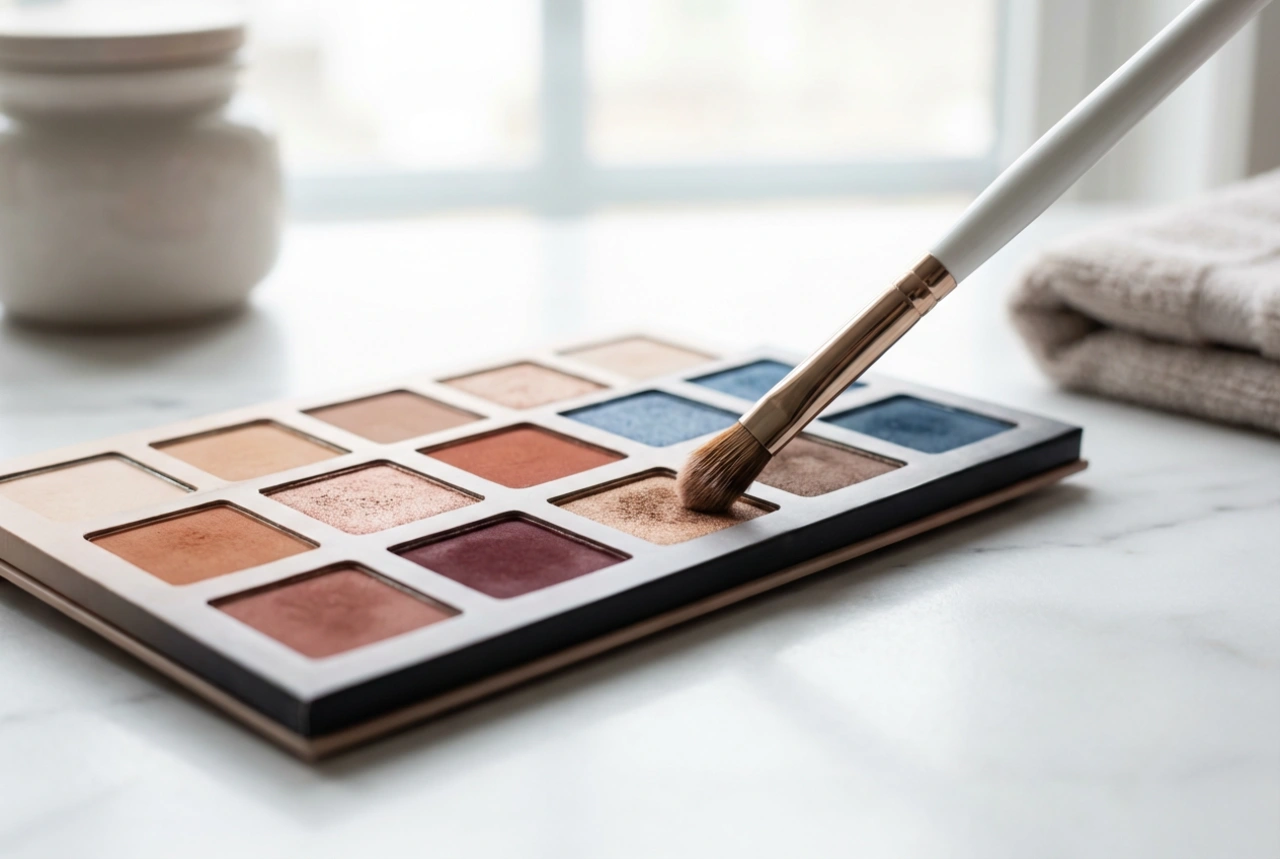 Palette de fards à paupières colorée pour le jour et le soir : techniques d'application