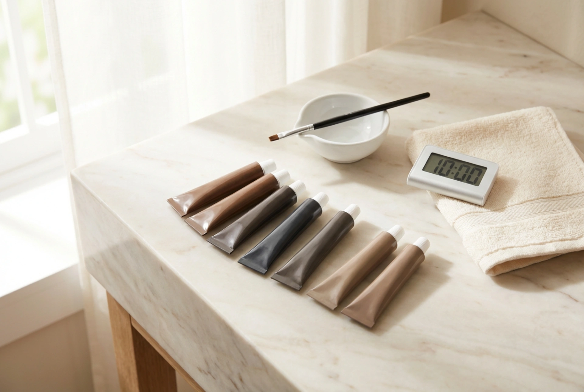 Teinture pour sourcils à la maison : choix de la teinte, proportions et temps de pose