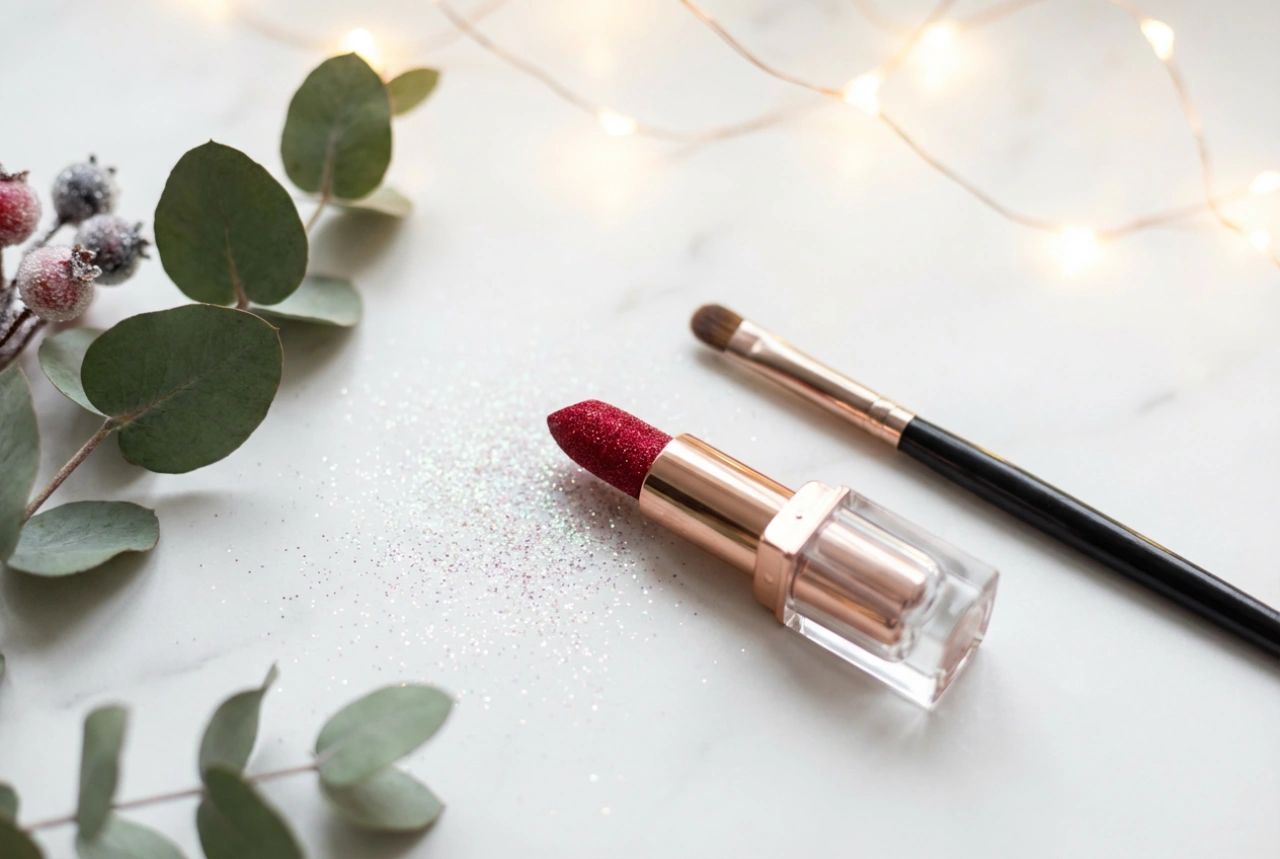 Rouge à lèvres pailleté pour les fêtes et le carnaval : comment l'appliquer et le faire tenir