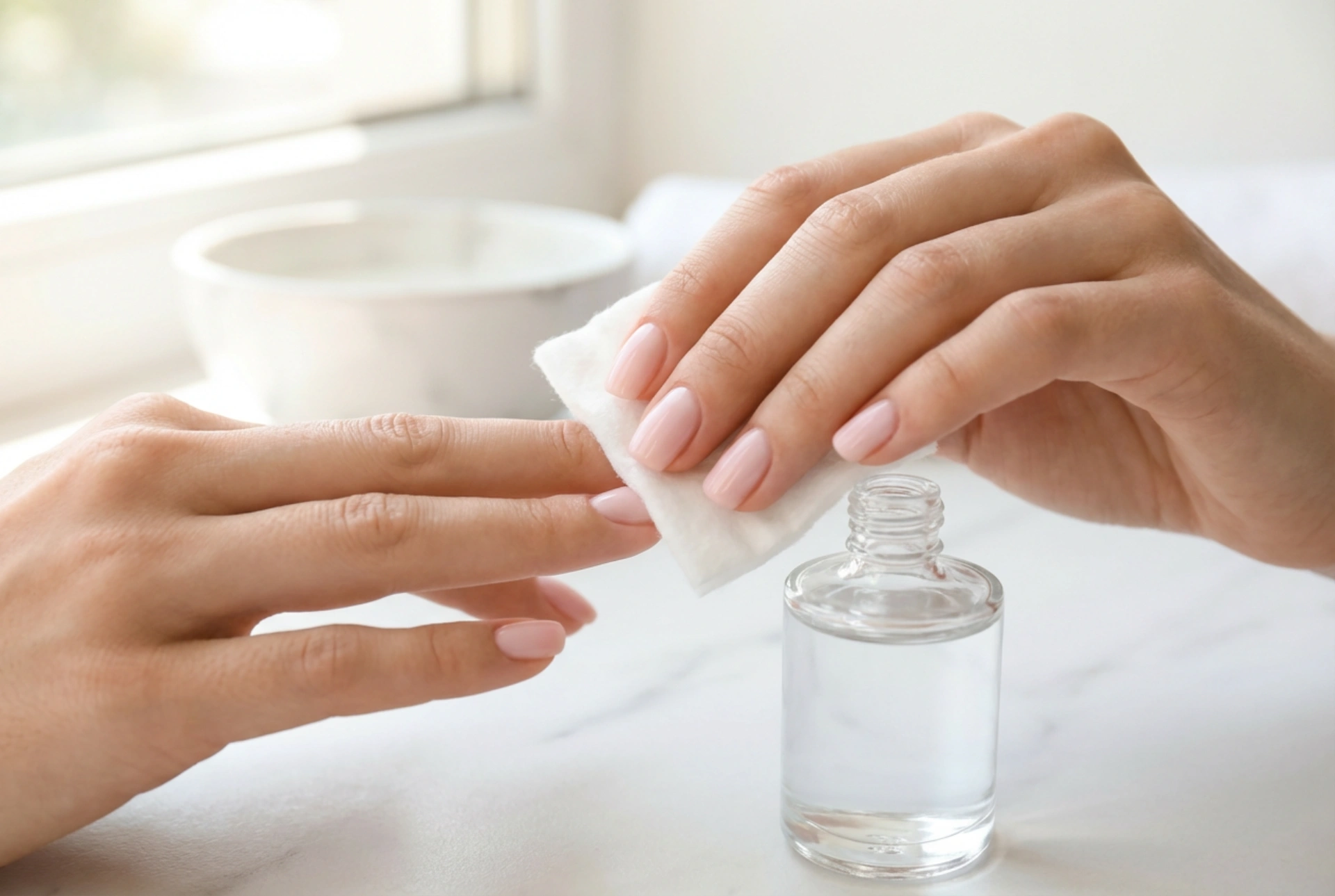 Nettoyant pour ongles : dégraissage et essuyage de la couche de dispersion