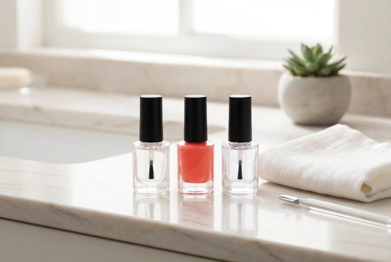 Manucure longue durée pas à pas : base, couches, top coat