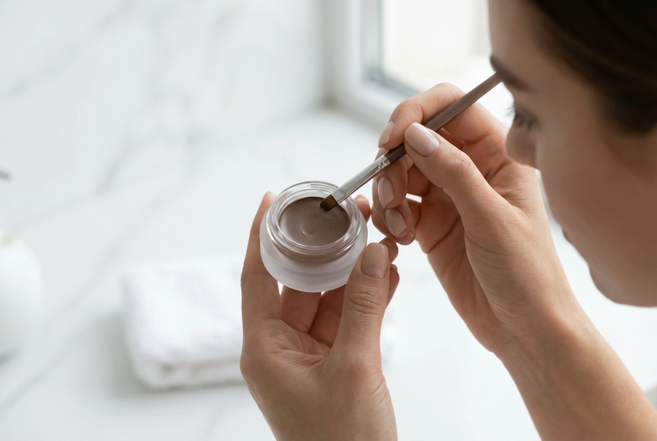 Henné en gel pour sourcils : application uniforme et contrôle de la couleur