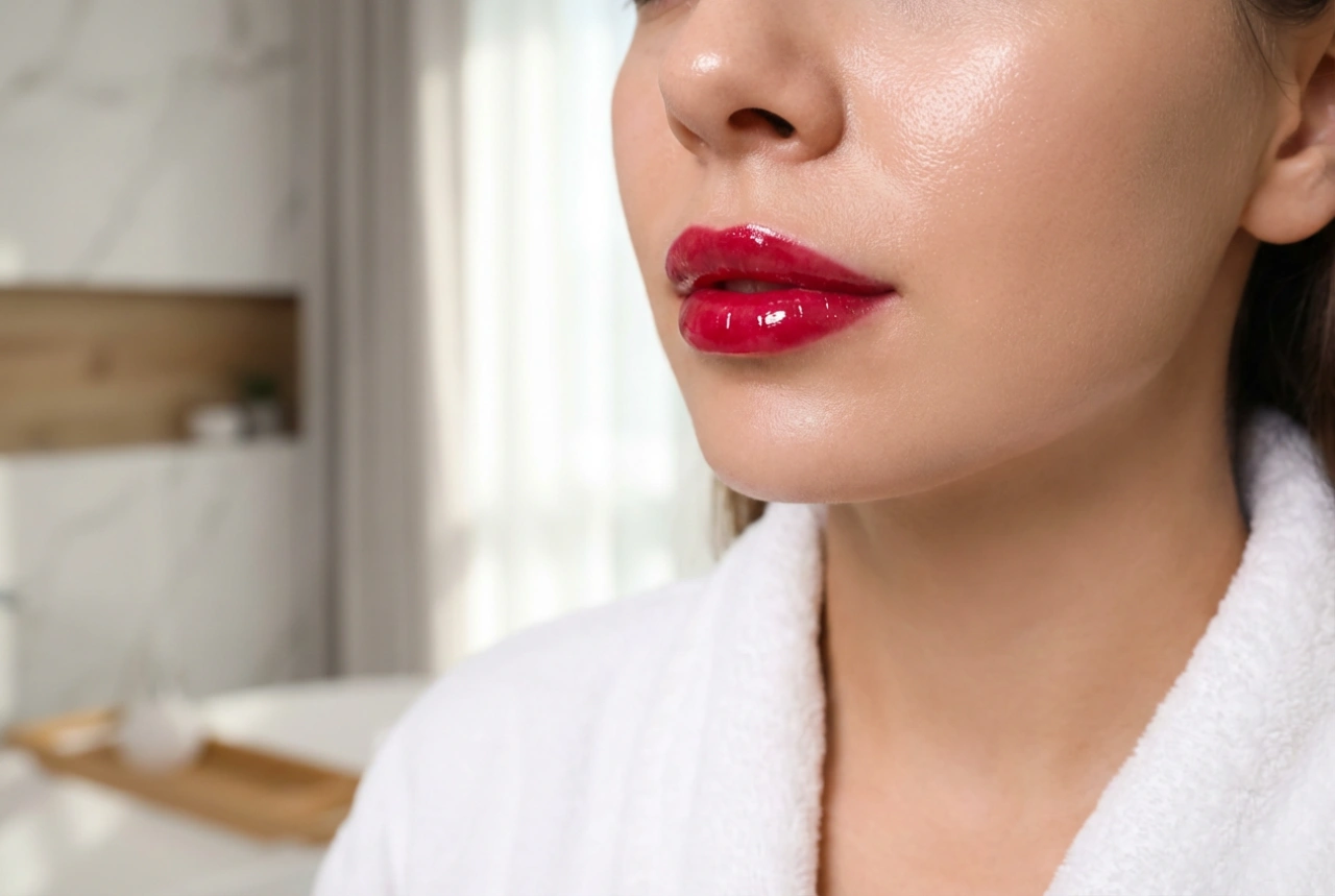 Gloss à lèvres rouge : des lèvres éclatantes sans contour défini